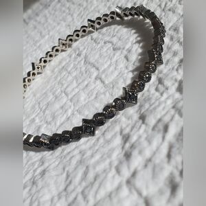 Gothic Black Gem Bangle Bracelet